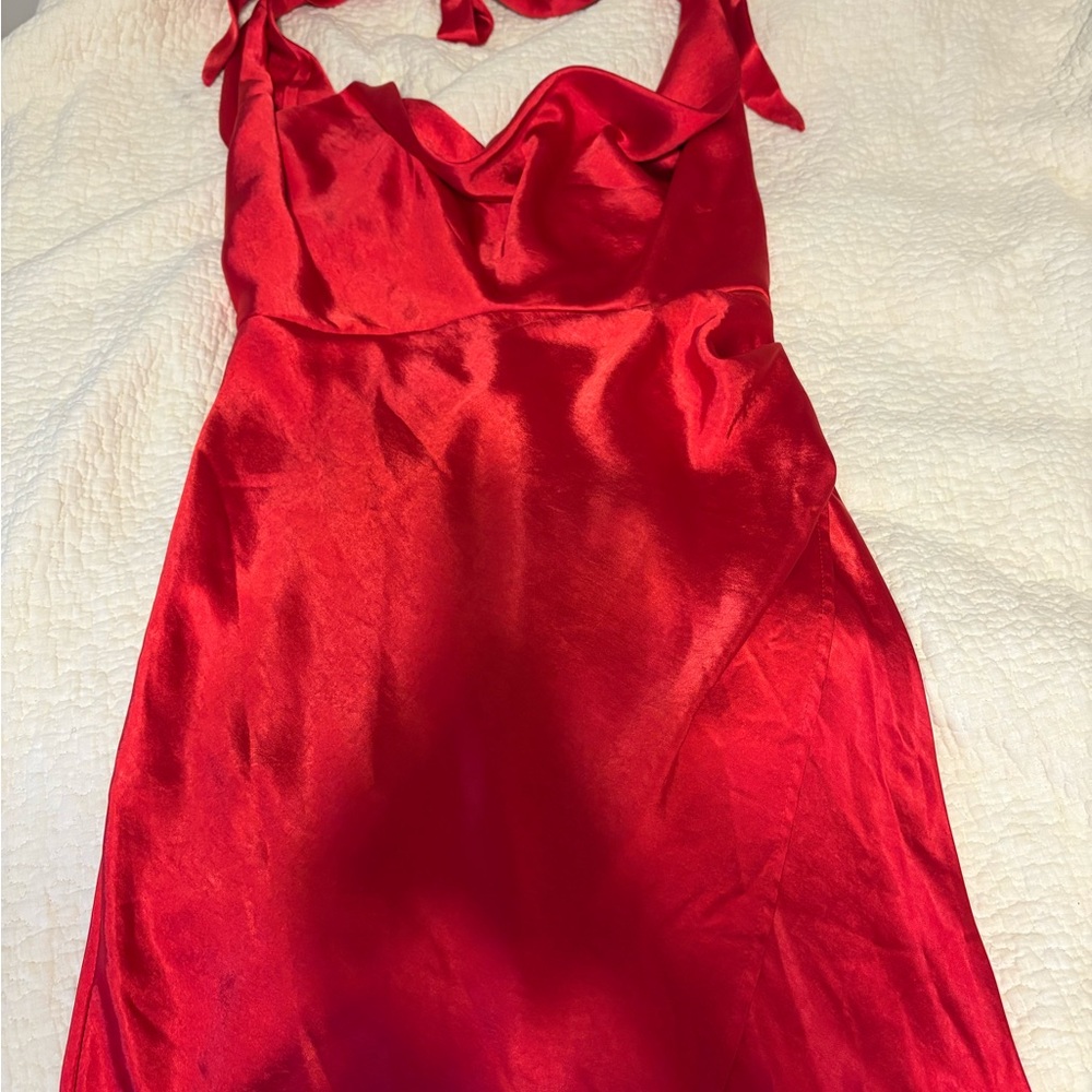 Hello Molly Red Satin Mini Dress